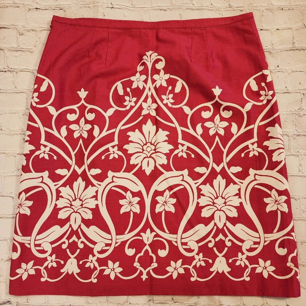 Ann Taylor Loft brocade pattern lined skirt